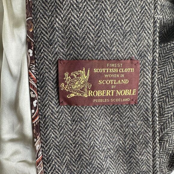 J.Crew + Robert Noble Scotland Blazer Gray Herringbone Womens Sz 6 - Picture 6 of 10